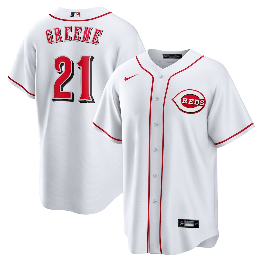 Men's Cincinnati Reds Hunter Greene Nike White Home Replica Jersey - ujerseystore