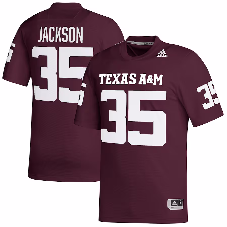 McKinnley Jackson Texas A&M Aggies adidas NIL Replica Football Jersey - Maroon - ujerseystore
