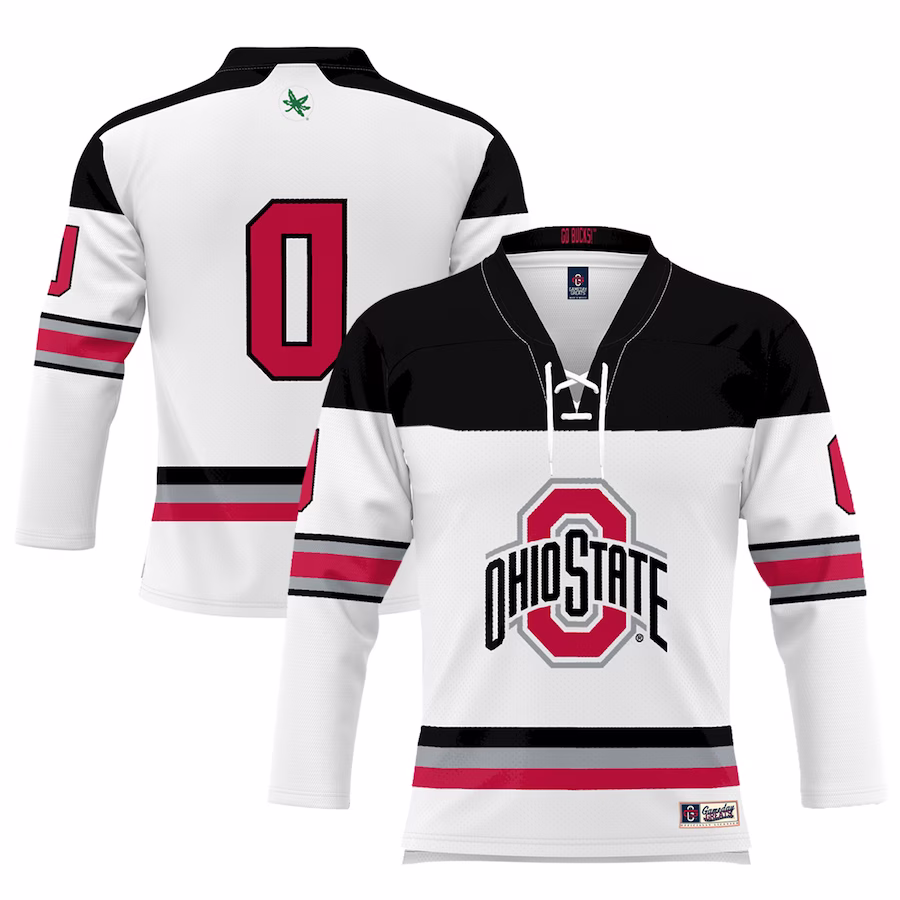 #0 Ohio State Buckeyes GameDay Greats Youth Women's Hockey Jersey - White - ujerseystore