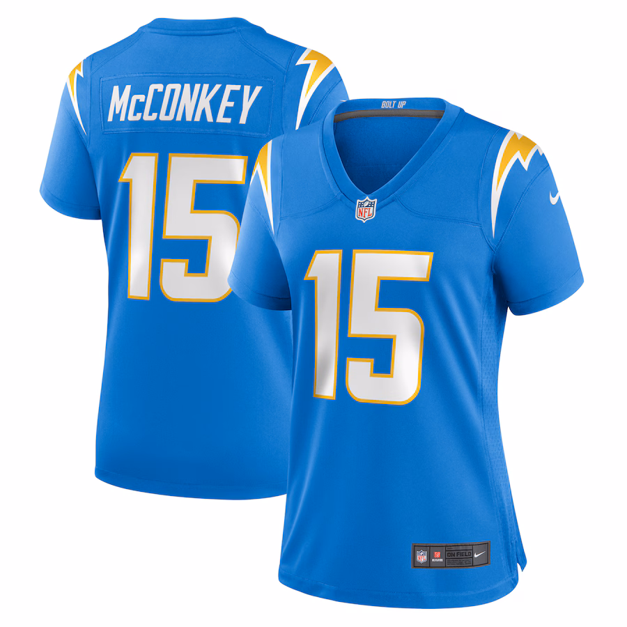 Women's Los Angeles Chargers Ladd McConkey Nike  Powder Blue  Game Jersey - ujerseystore