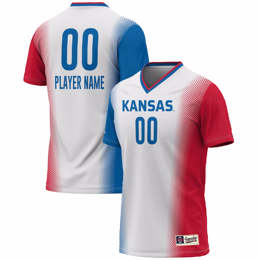 Kansas Jayhawks GameDay Greats Youth NIL Pick-A-Player Lightweight Women's Soccer Jersey - White - ujerseystore
