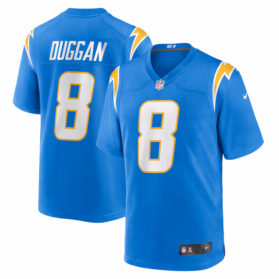 Men's Los Angeles Chargers Max Duggan Nike Powder Blue Team Game Jersey - ujerseystore