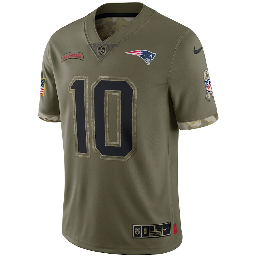 Men's New England Patriots Nike Olive 2022 Salute To Service Limited Jersey - ujerseystore