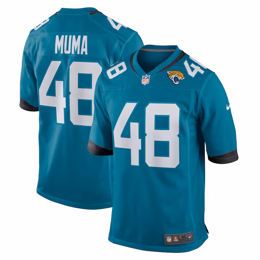 Men's Jacksonville Jaguars Chad Muma Nike Teal Game Jersey - ujerseystore