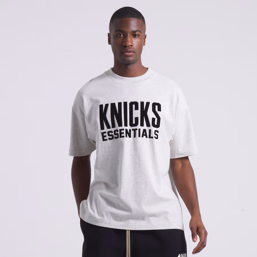 Unisex New York Knicks Fear of God Heather Gray NBA x ESSENTIALS T-Shirt - ujerseystore