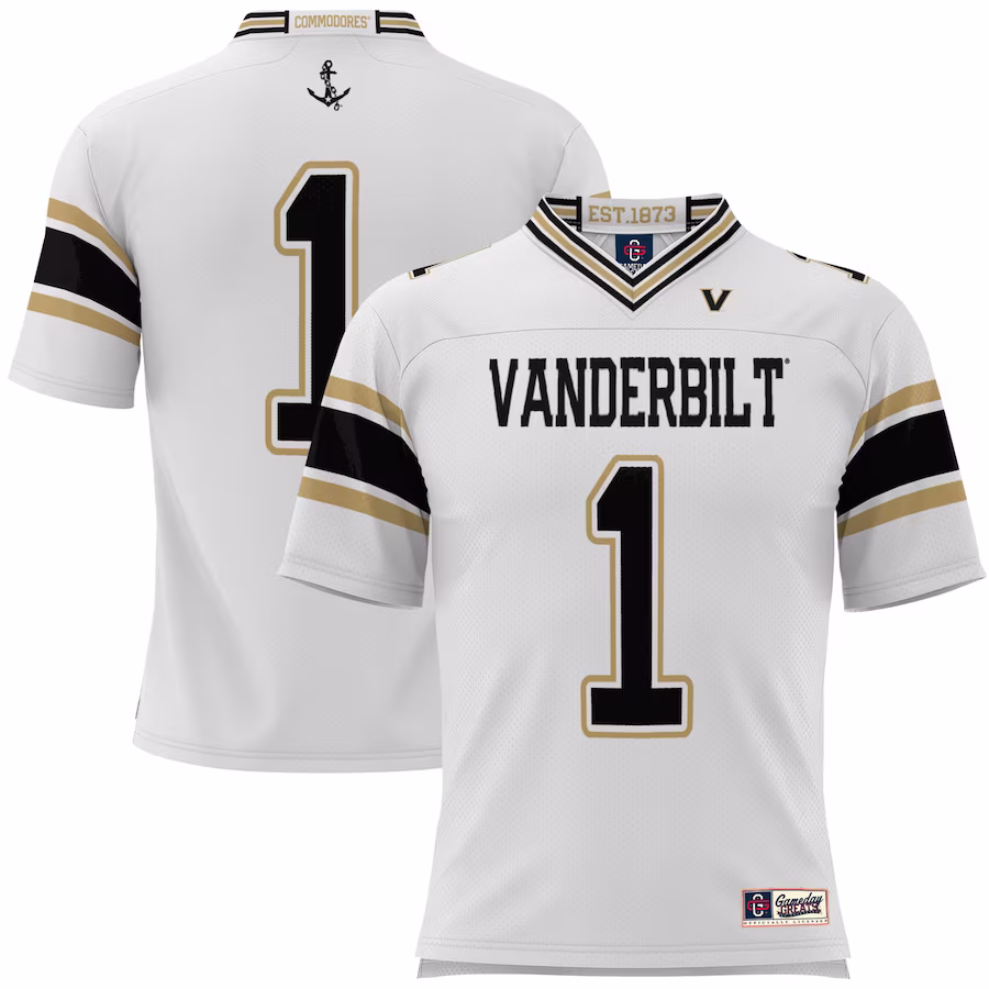 #1 Vanderbilt Commodores GameDay Greats Football Jersey - White - ujerseystore