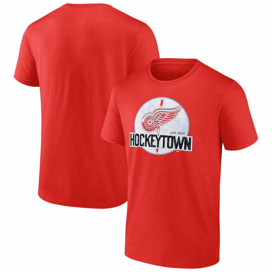 Men's Detroit Red Wings Red Ice Cluster T-Shirt - ujerseystore