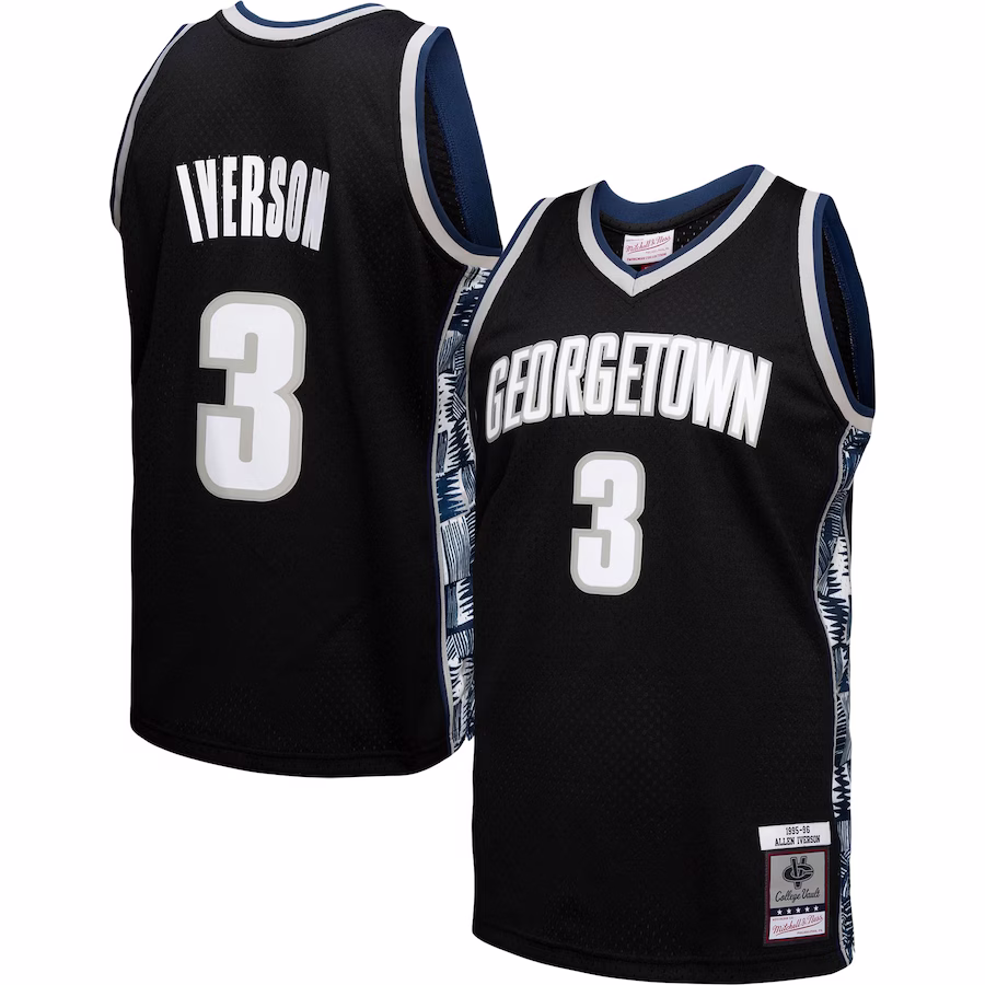 Allen Iverson Georgetown Hoyas Mitchell & Ness 1995/96 College Vault Player Swingman Jersey - Black - ujerseystore