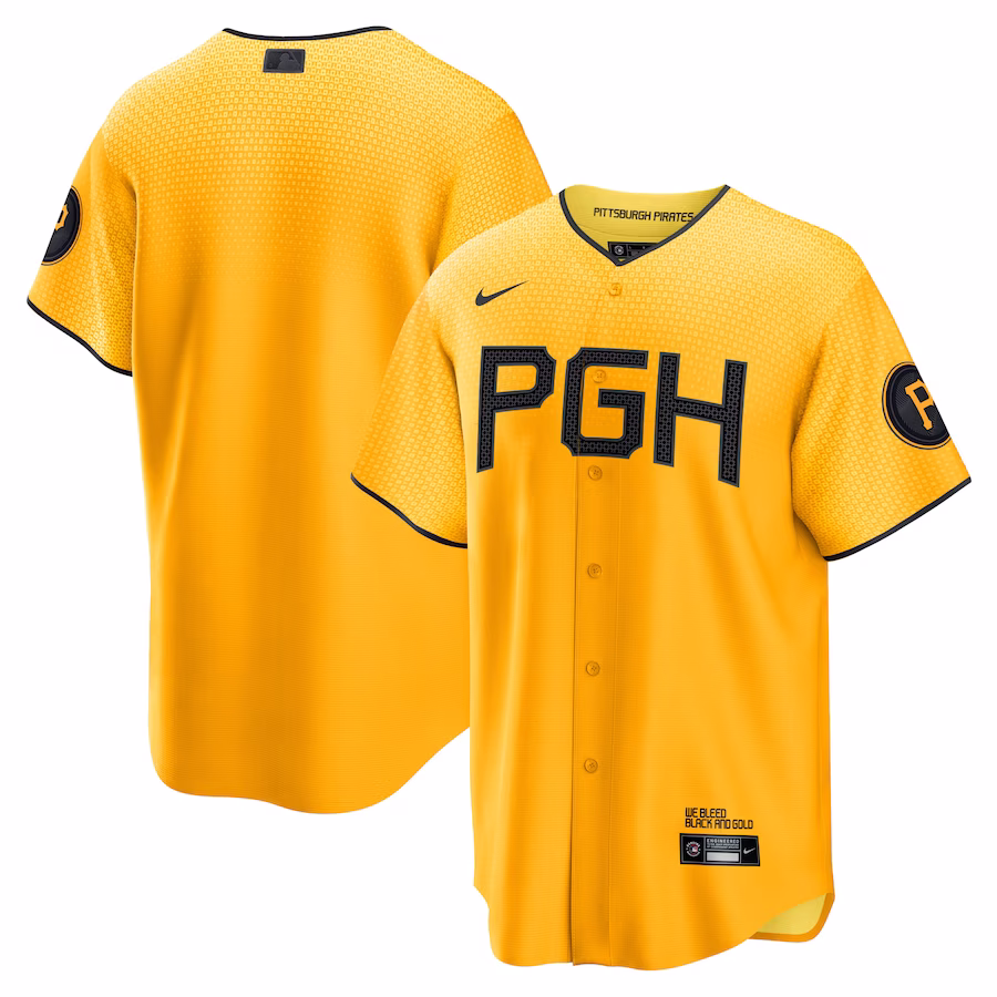 Men's Pittsburgh Pirates  Nike Gold City Connect Replica Jersey - ujerseystore