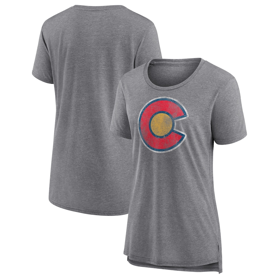 Women's Colorado Avalanche Gray Slow Whistle Tri-Blend T-Shirt - ujerseystore