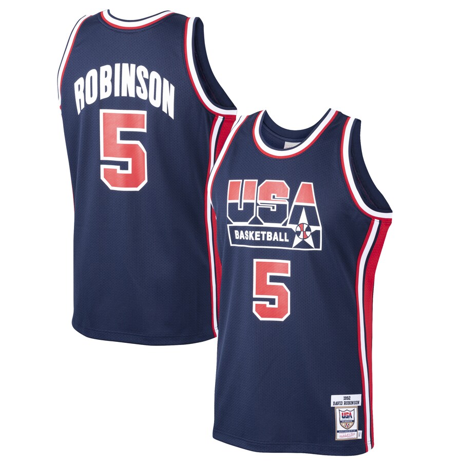 Men's USA Basketball David Robinson Mitchell & Ness Navy 1992 Dream Team Authentic Jersey - ujerseystore