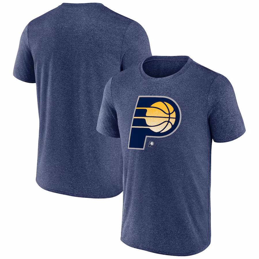 Men's Indiana Pacers Fanatics Heather Navy Iconic Overtime T-Shirt - ujerseystore