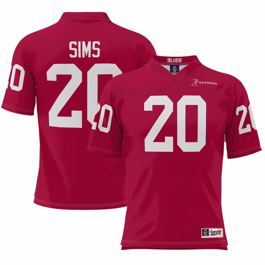 Billy Sims Oklahoma Sooners Youth Heisman Football Jersey - Crimson - ujerseystore
