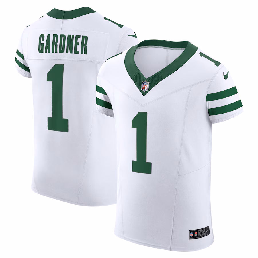 Men's New York Jets Ahmad Sauce Gardner Nike White Alternate Vapor F.U.S.E. Elite Jersey - ujerseystore