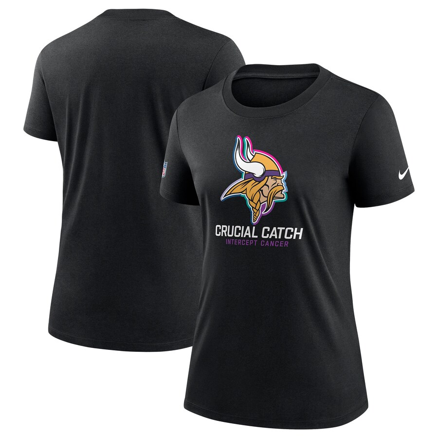 Women's Minnesota Vikings  Nike Black 2024 NFL Crucial Catch Tri-Blend T-Shirt - ujerseystore