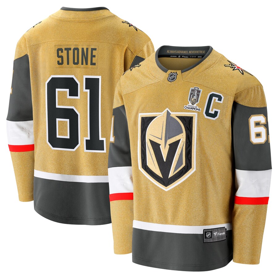 Men's Vegas Golden Knights Mark Stone Fanatics Branded Gold 2023 Stanley Cup Champions Home Breakaway Player Jersey - ujerseystore