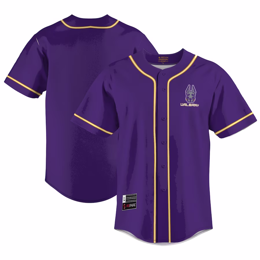 UAlbany Great Danes GameDay Greats Youth Lightweight Baseball Jersey - Purple - ujerseystore