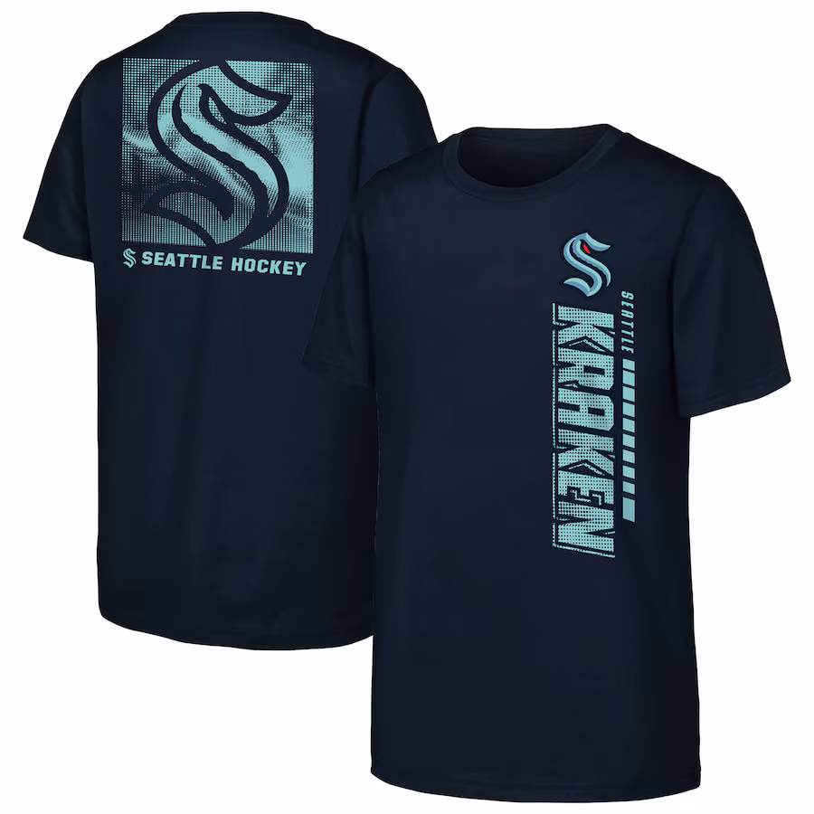 Youth Seattle Kraken Navy Atmosphere T-Shirt - ujerseystore