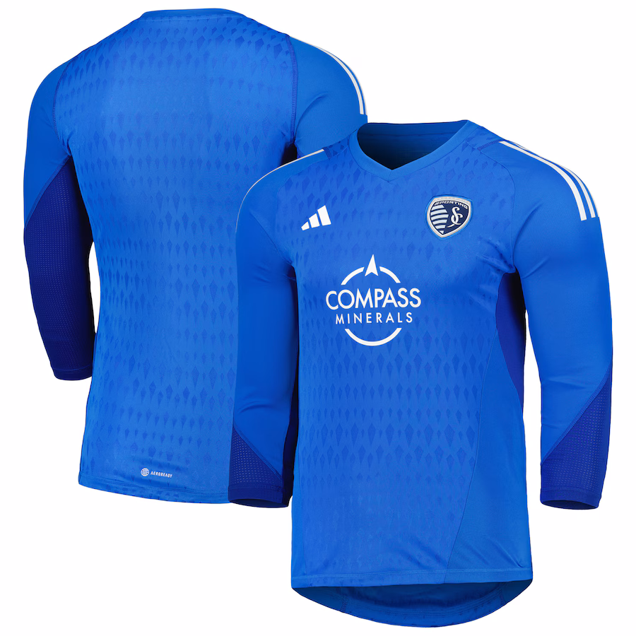 Men's Sporting Kansas City adidas Blue 2023 Goalkeeper Long Sleeve Replica Jersey - ujerseystore