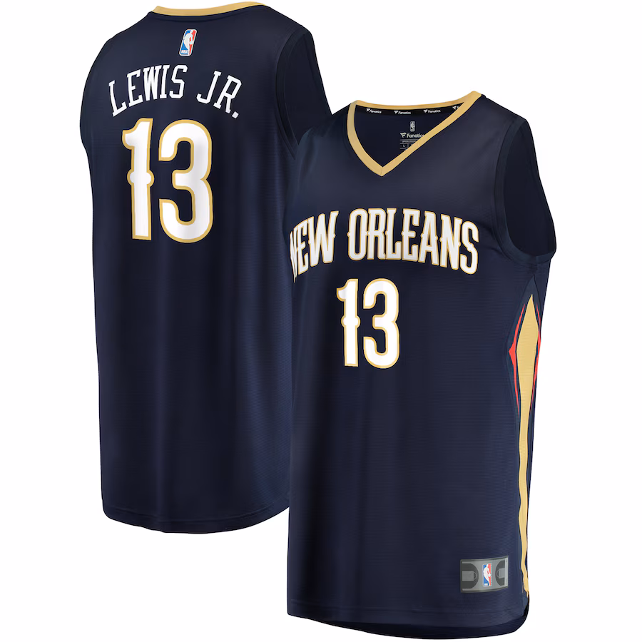 Men's New Orleans Pelicans Kira Lewis Jr. Fanatics Navy Fast Break Replica Jersey - Icon Edition - ujerseystore