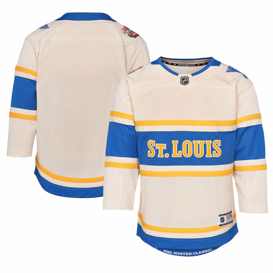 Youth St. Louis Blues Cream 2025 NHL Winter Classic Premier Jersey - ujerseystore