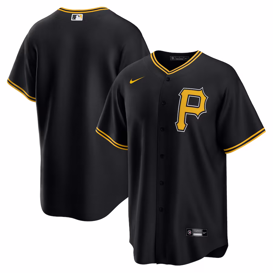 Men's Pittsburgh Pirates Nike Black Alternate Replica Team Jersey - ujerseystore