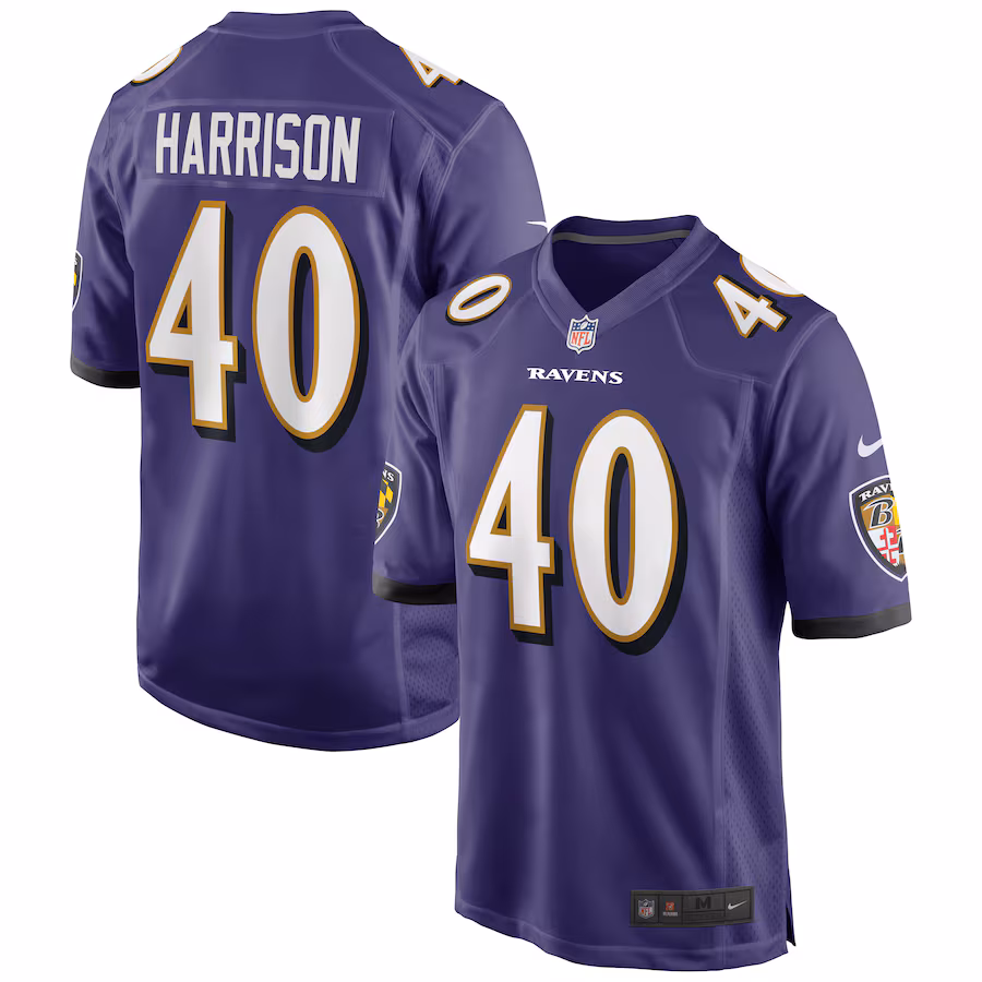 Men's Baltimore Ravens Malik Harrison Nike Purple Game Jersey - ujerseystore
