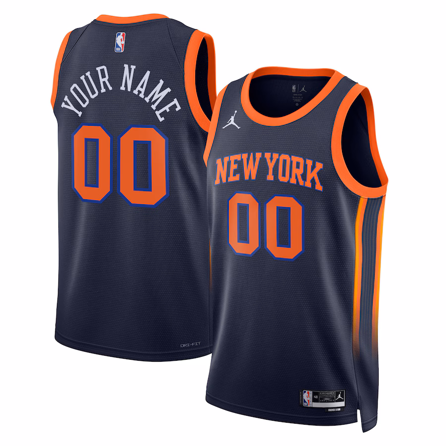 Unisex New York Knicks Jordan Brand Navy 2022/23 Swingman Custom Jersey - Statement Edition - ujerseystore