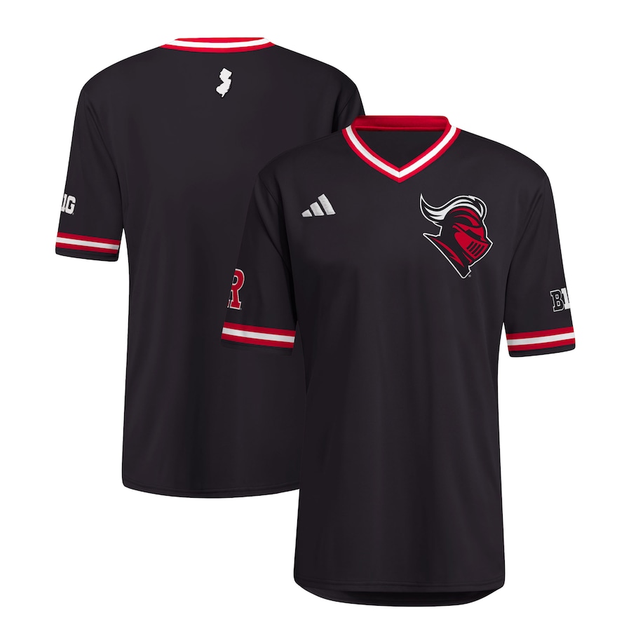 Men's adidas Black Rutgers Scarlet Knights Replica Baseball Jersey - ujerseystore