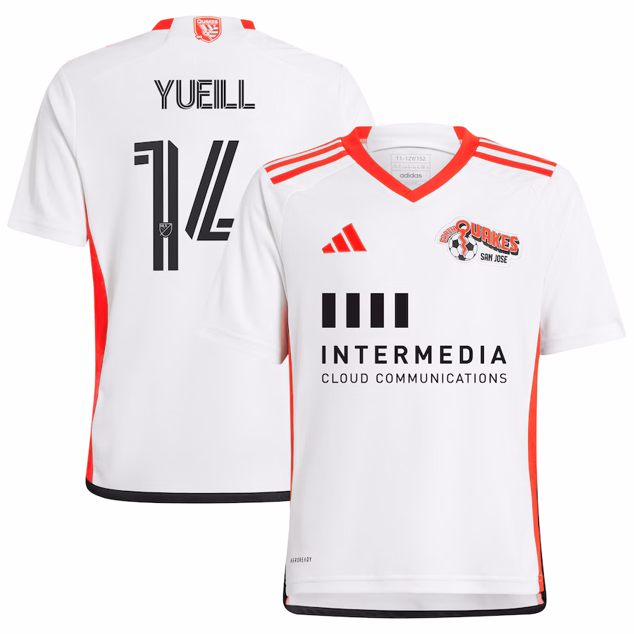 Youth San Jose Earthquakes Jackson Yueill adidas White 2024 The 50 Kit Replica Player Jersey - ujerseystore