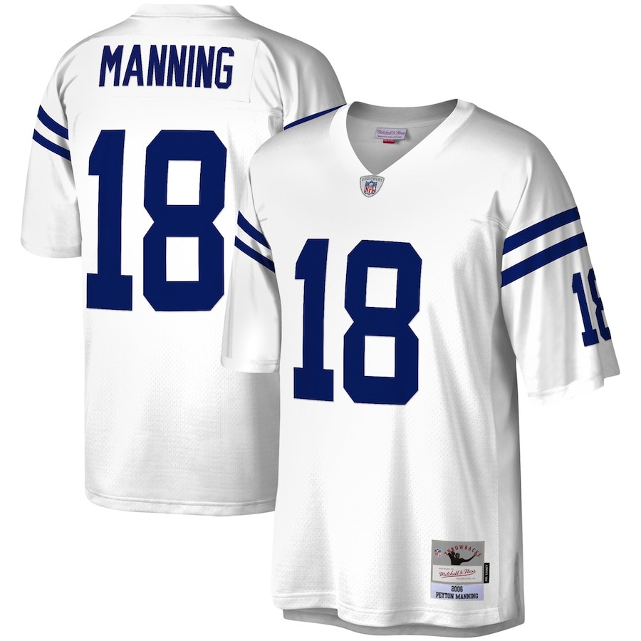 Men's Indianapolis Colts Peyton Manning Mitchell & Ness White Legacy Replica Jersey - ujerseystore