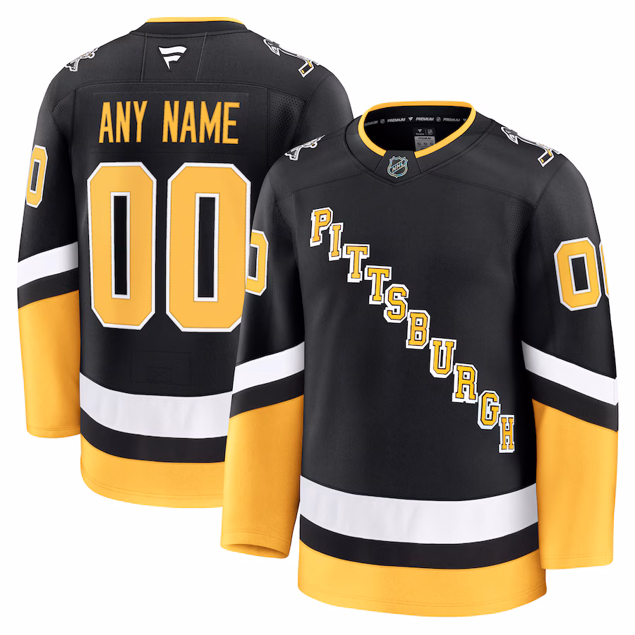 Men's Pittsburgh Penguins Fanatics Black Alternate Premium Custom Jersey - ujerseystore