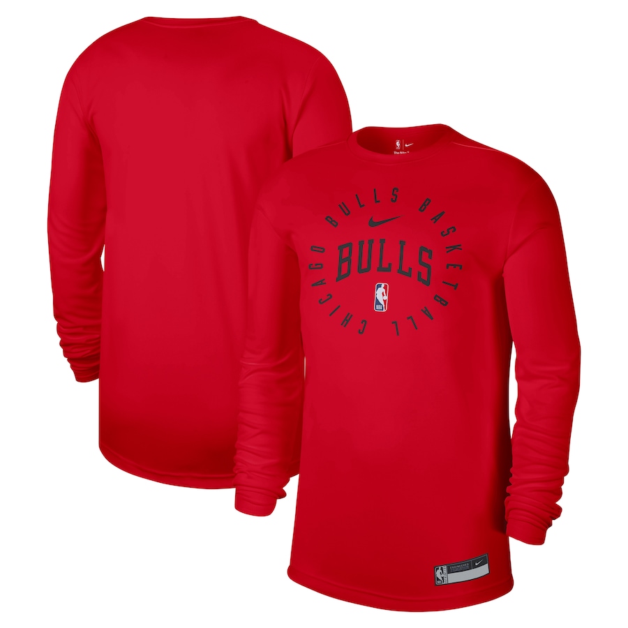 Men's Chicago Bulls Nike Red 2024/25 Legend On-Court Practice Long Sleeve T-Shirt - ujerseystore