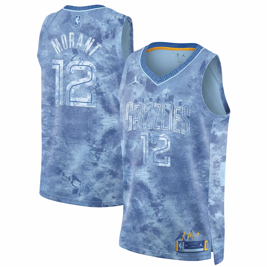 Memphis Grizzlies Ja Morant Jordan Brand Light Blue Select Series Swingman Jersey - ujerseystore