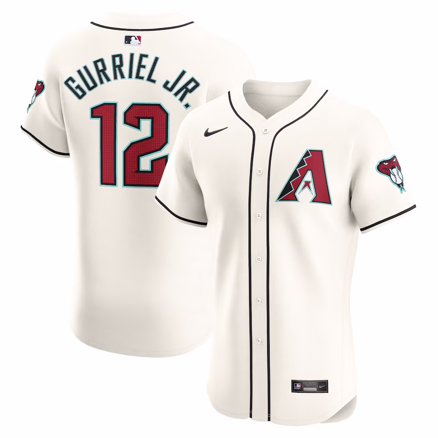 Men's Arizona Diamondbacks Lourdes Gurriel Jr. Nike White Home Elite Player Jersey - ujerseystore