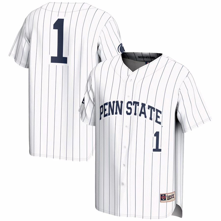 Youth GameDay Greats #1 White Penn State Nittany Lions Lightweight Baseball Fashion Jersey - ujerseystore