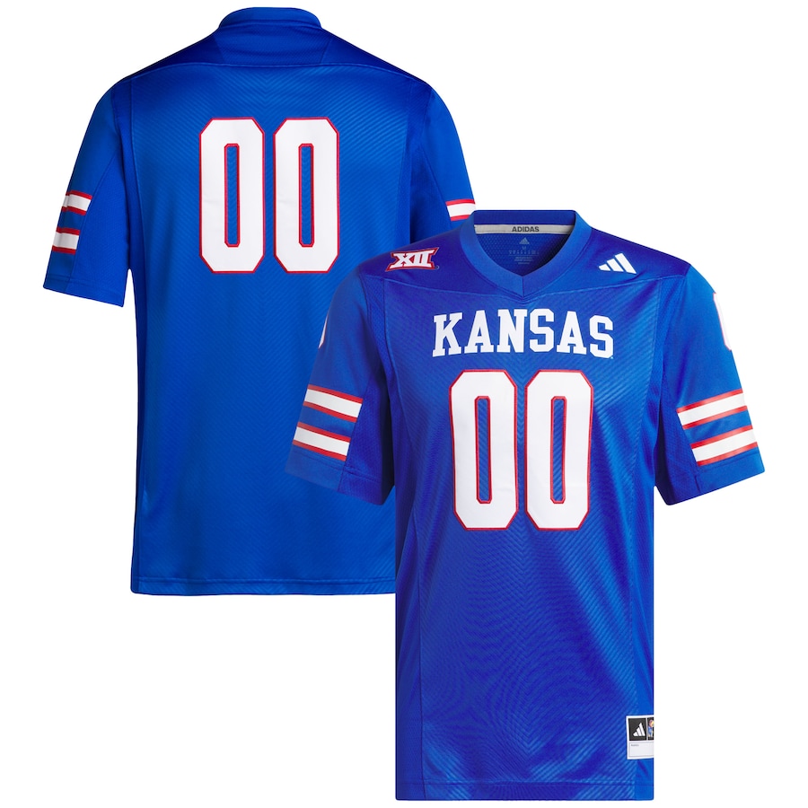 Men's adidas #00 Royal Kansas Jayhawks Premier Football Jersey - ujerseystore