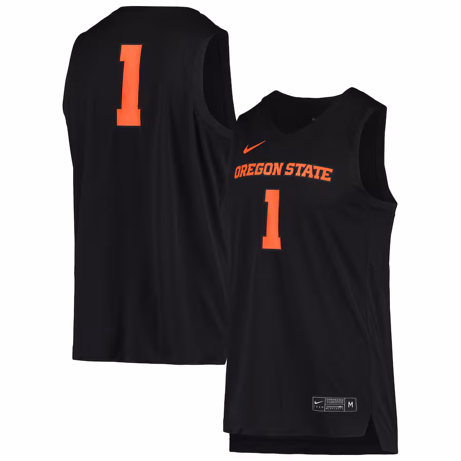 Men's Nike #1 Black Oregon State Beavers Replica Basketball Jersey - ujerseystore