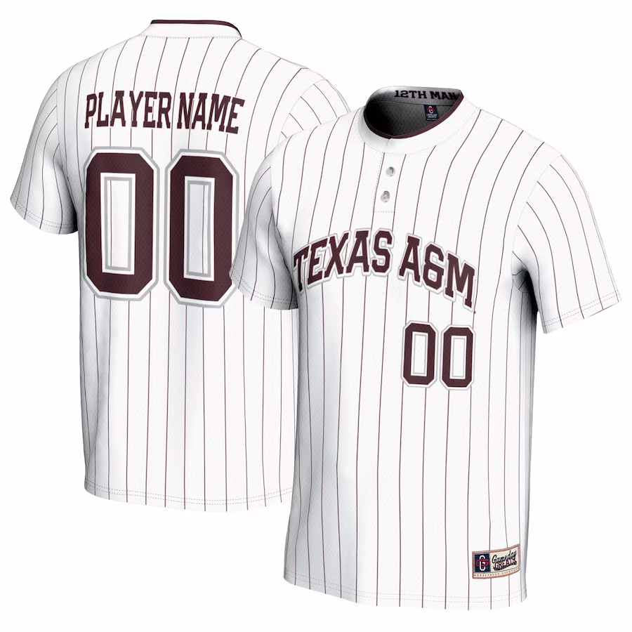 Texas A&M Aggies GameDay Greats Youth NIL Pick-A-Player Lightweight Softball Jersey - White - ujerseystore