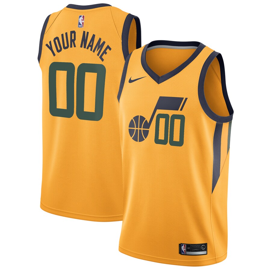 Men's Utah Jazz Nike Gold Swingman Custom Jersey - Statement Edition - ujerseystore