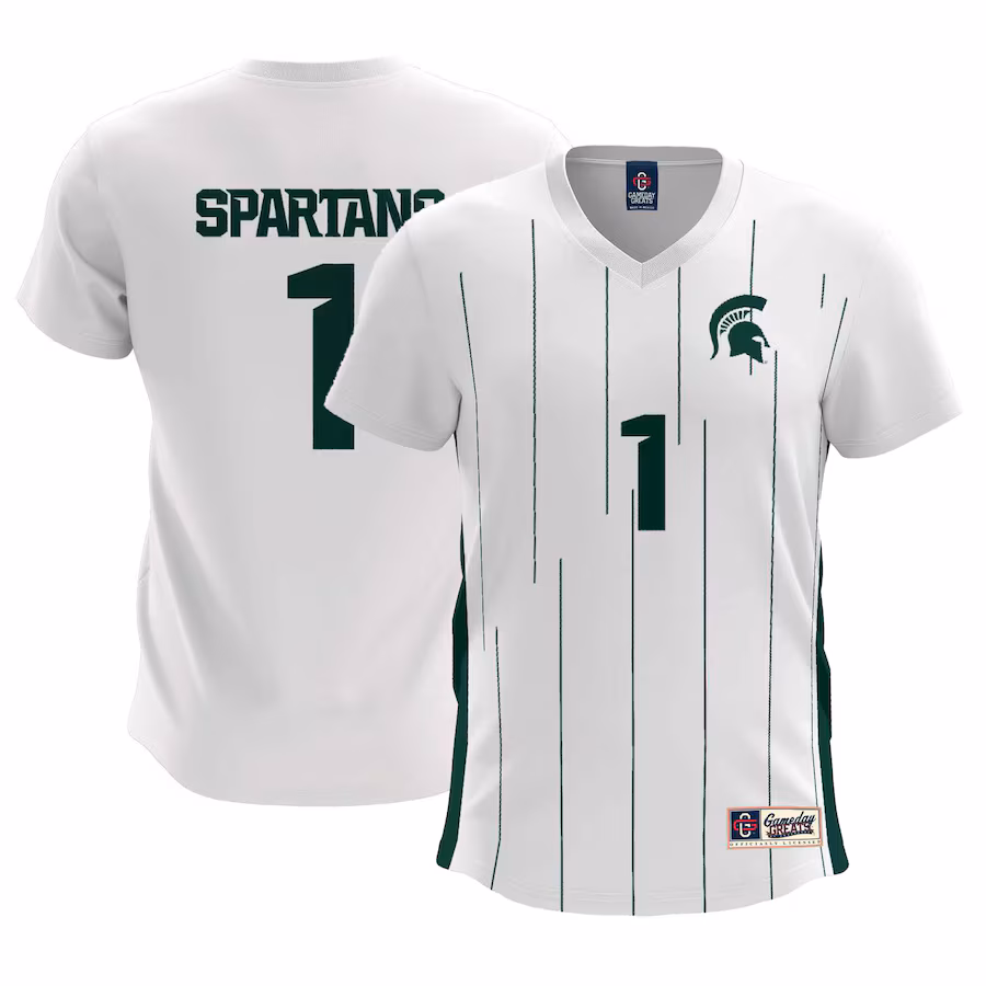 Women's GameDay Greats #1  White Michigan State Spartans  Lightweight Soccer Team Jersey - ujerseystore