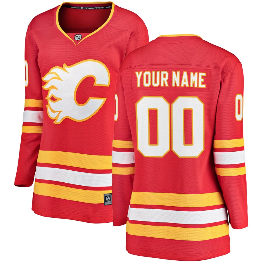 Women's Calgary Flames Fanatics Branded Red Home Breakaway Custom Jersey - ujerseystore
