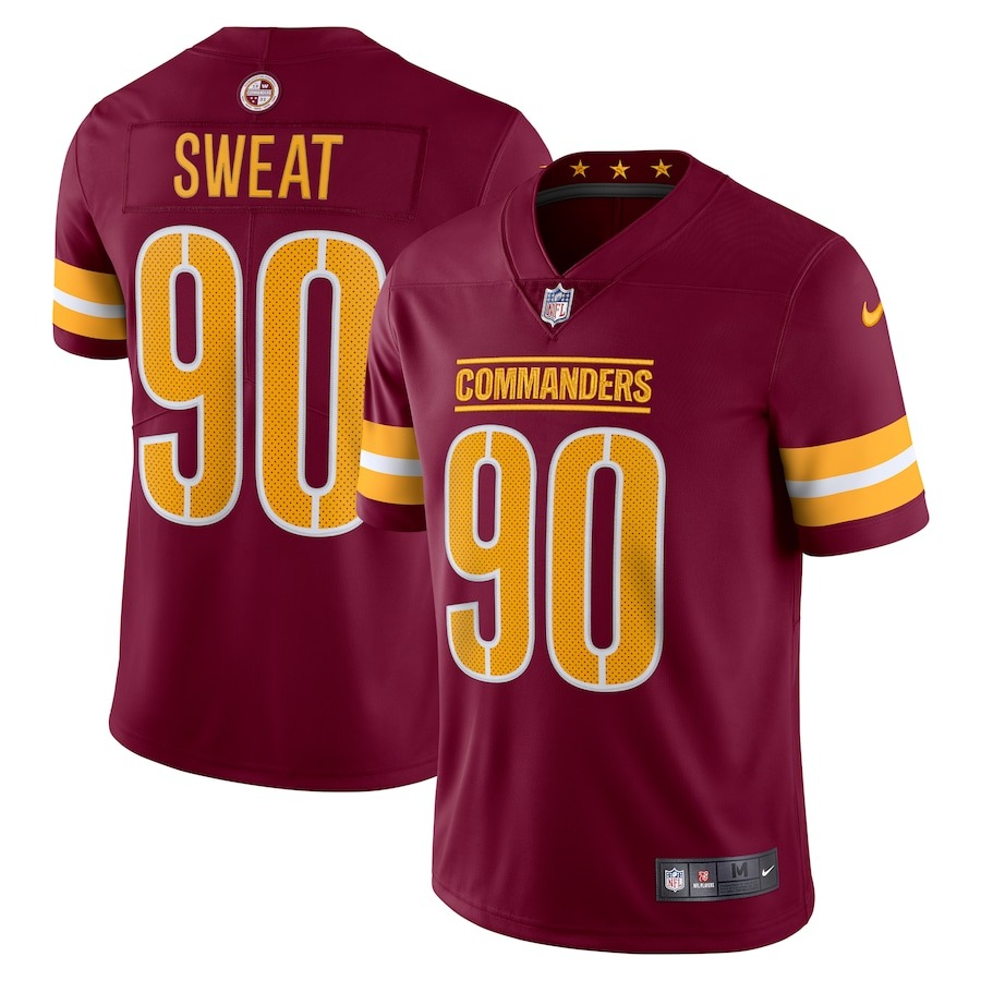 Men's Washington Commanders Montez Sweat Nike Burgundy Vapor Limited Jersey - ujerseystore
