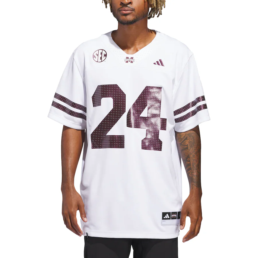 Men's adidas White Mississippi State Bulldogs White Out Jersey - ujerseystore