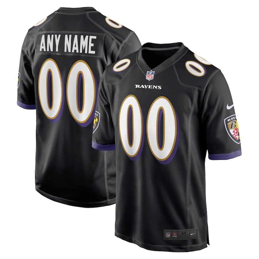 Men's Baltimore Ravens Nike Black Alternate Custom Game Jersey - ujerseystore