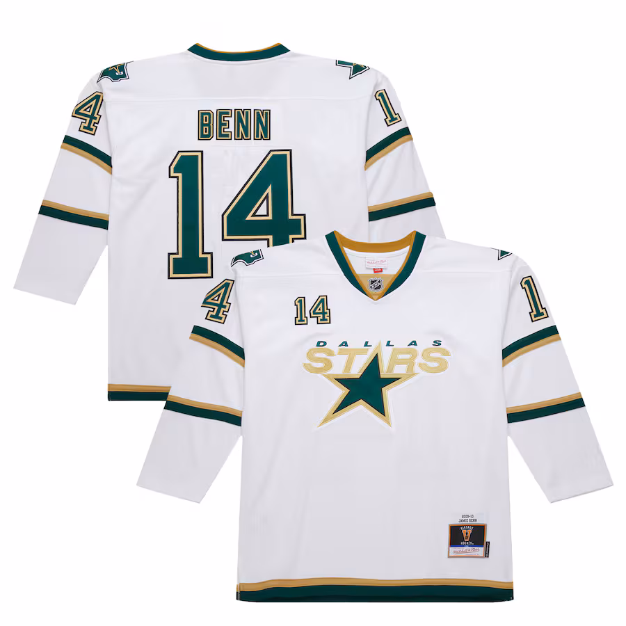 Men's Dallas Stars Jamie Benn White 2009-10 Power Play Jersey - ujerseystore