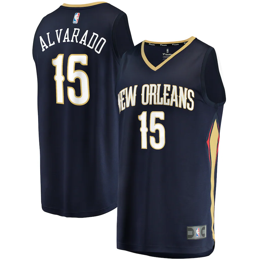 Men's New Orleans Pelicans Jose Alvarado Fanatics Navy Fast Break Replica Jersey - Icon Edition - ujerseystore