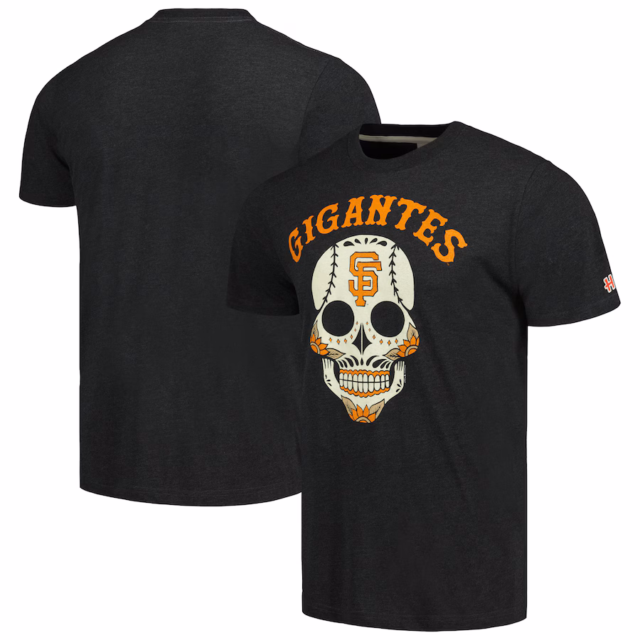 Men's San Francisco Giants Homage Charcoal Gigantes Hyper Local Tri-Blend T-Shirt - ujerseystore