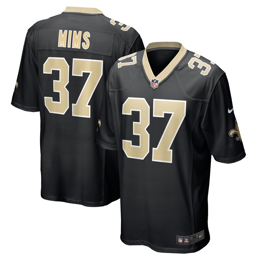 Men's New Orleans Saints Jordan Mims Nike  Black Team Game Jersey - ujerseystore