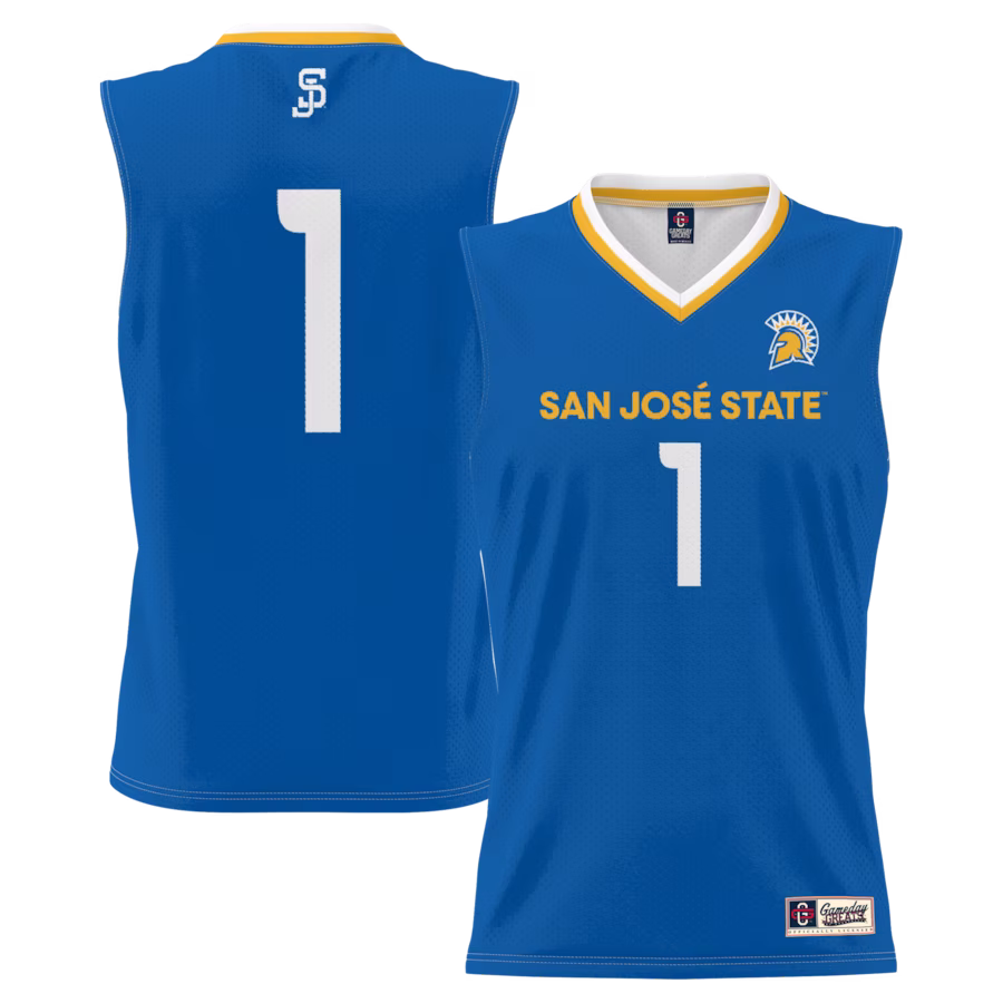 #1 San Jose State Spartans GameDay Greats Youth Lightweight Basketball Jersey - Royal - ujerseystore
